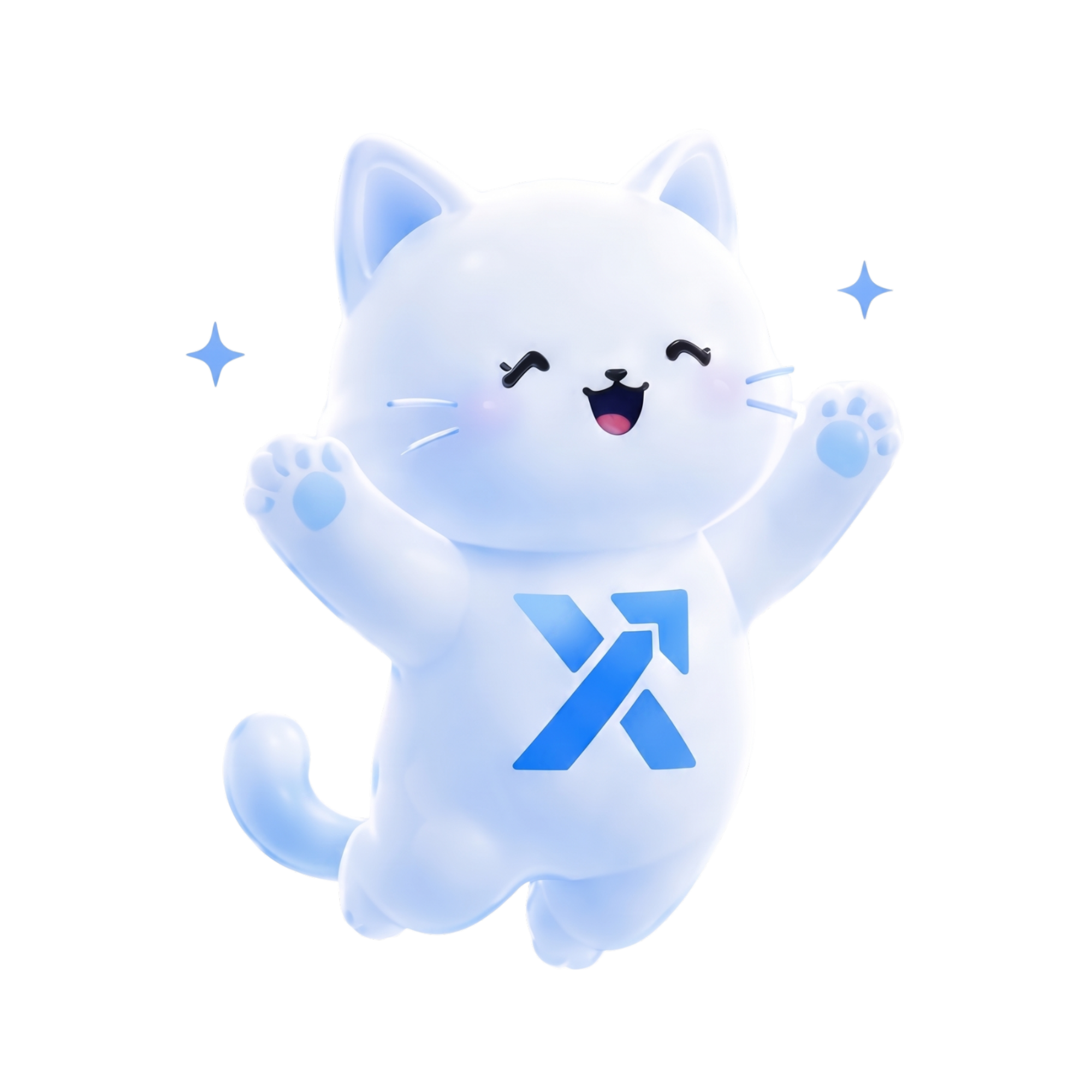 Trex, the TransferX mascot, jumping with excitement